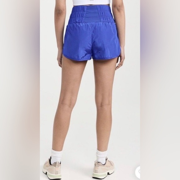 FREE PEOPLE Movement The Way Home Shorts Electric Blue High Rise Waisted Smocked - Picture 7 of 14